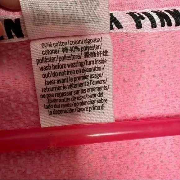 Victoria’s Secret PINK Sweatshirt Half Zip Pink &  Black Size Extra Small - Picture 12 of 16